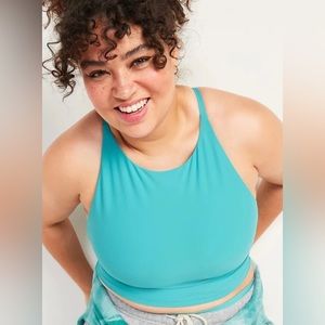 Old Navy Women’s Light Support PowerSoft Longline Sports Bra Teal Size XL